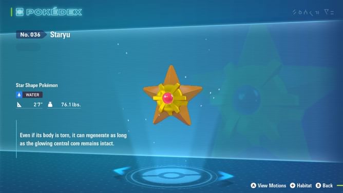 How to get Staryu and Starmie in Pokemon Legends Z-A
