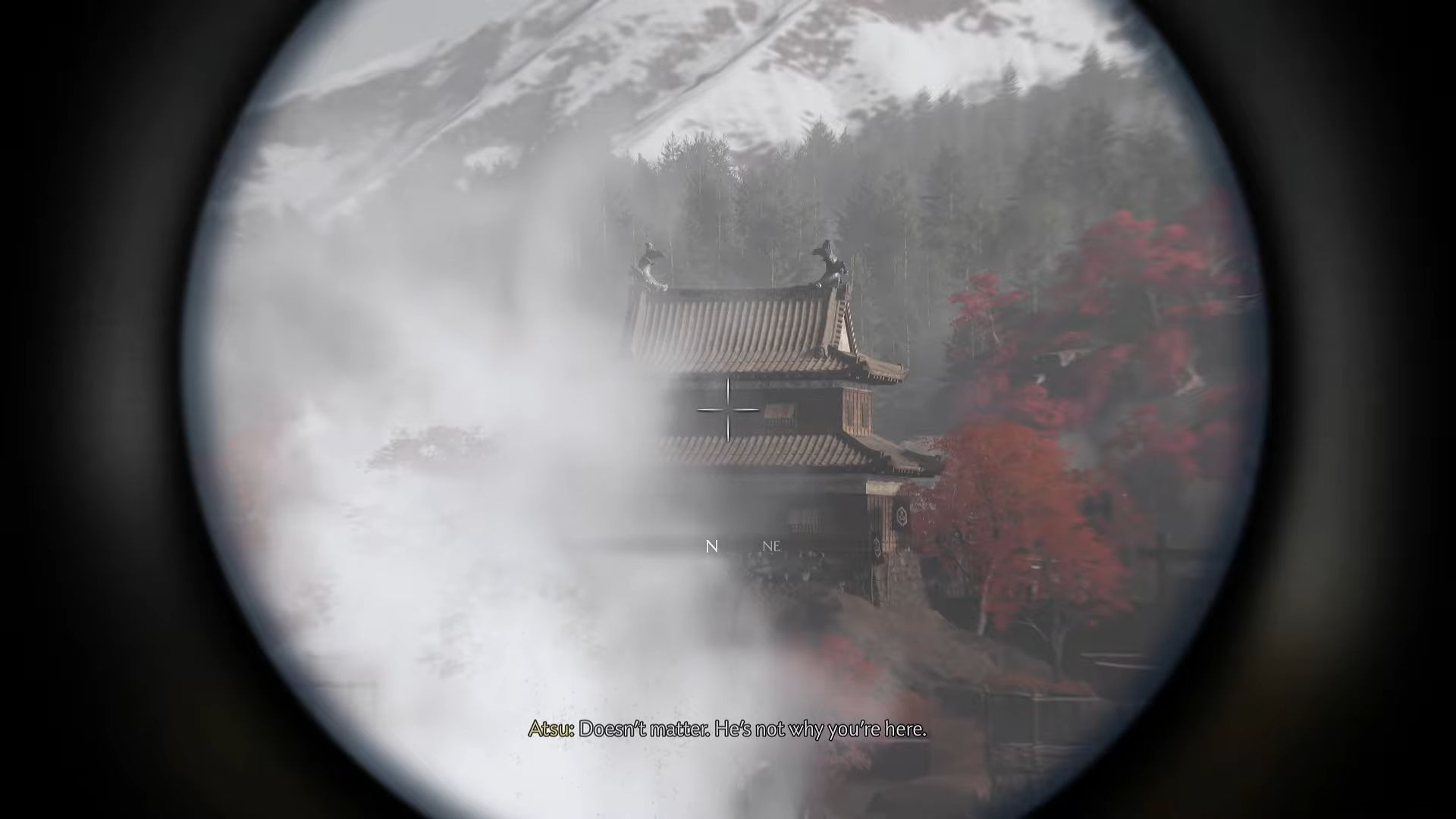Using the Spyglass for gathering intel (Image via Sucker Punch Productions and YT.com/@WoWQuest)