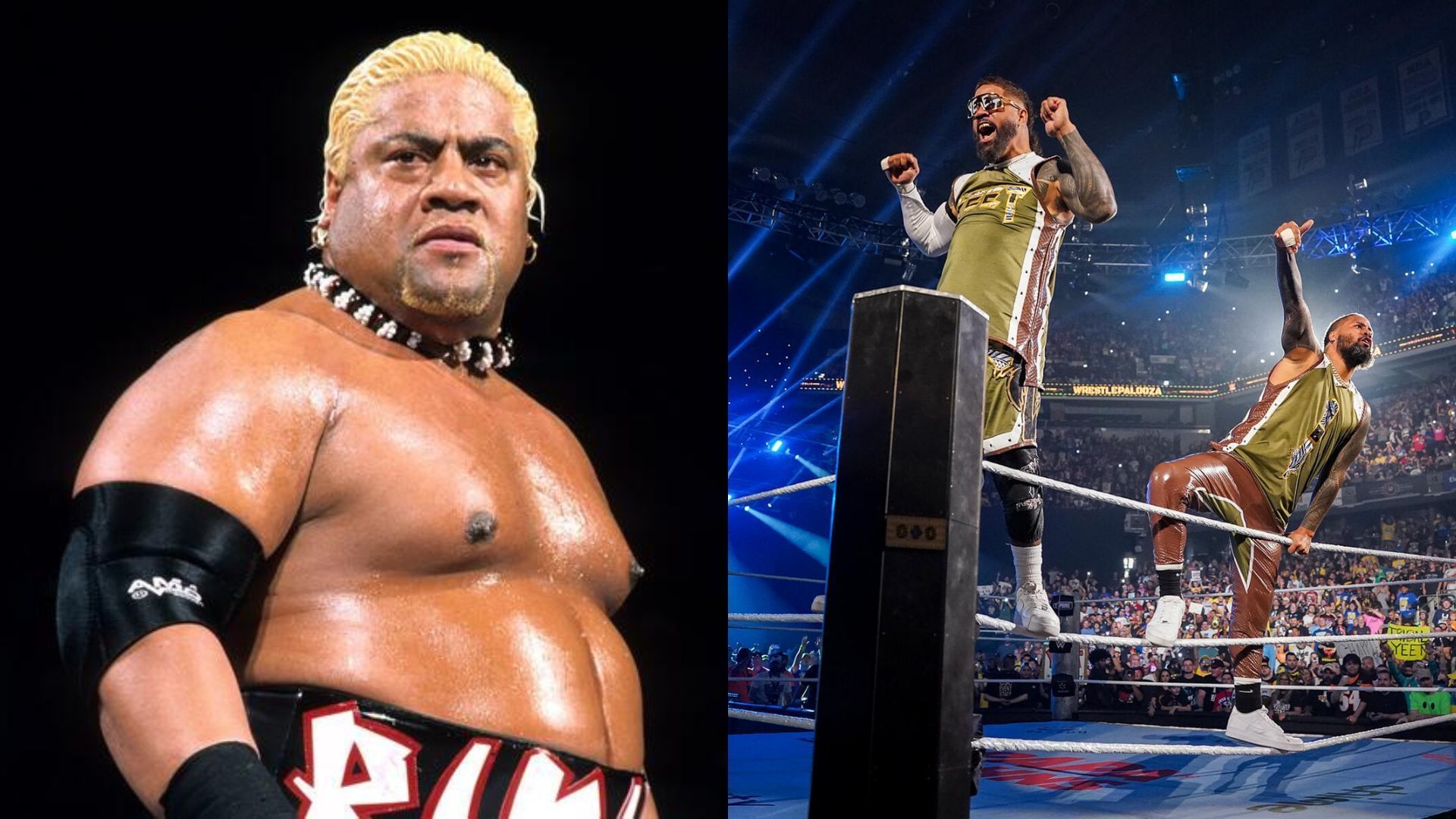 Rikishi (left), The Usos (right) (Image Credits: WWE.com)