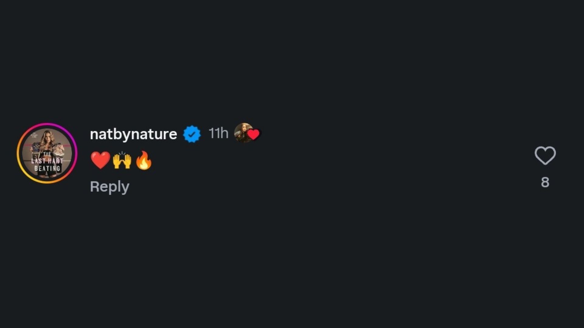 Nattie&#039;s comment on Statlander&#039;s Instagram post (Image via Statlander&#039;s Instagram handle)