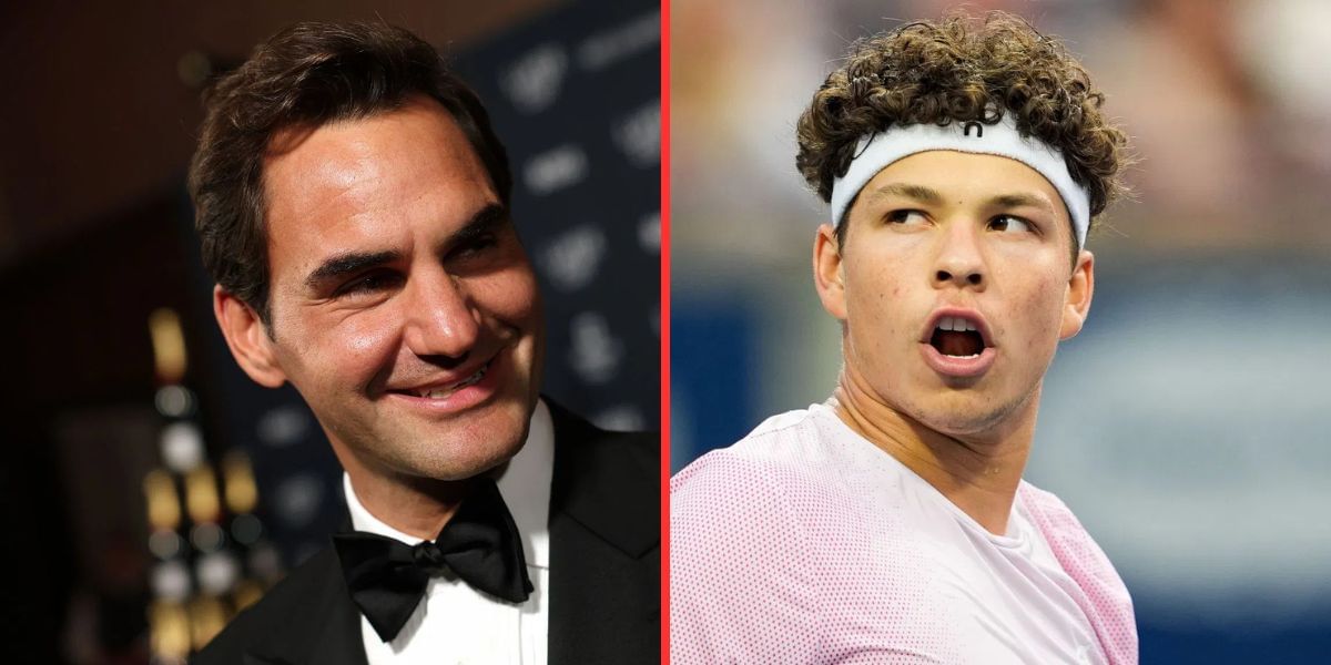 Roger Federer (left), Ben Shelton (right), Sources: Getty