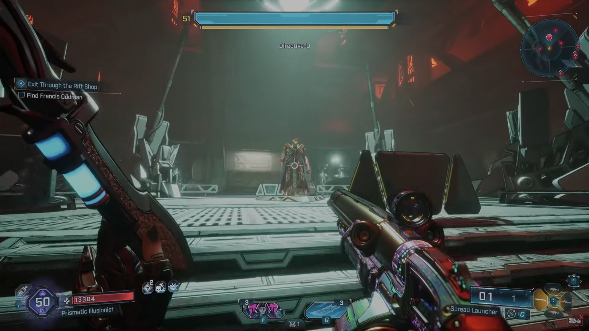 Directive-0 has both shield and armor; use shock and corrosive ammo respectively to break through (Image via gearbox Software)