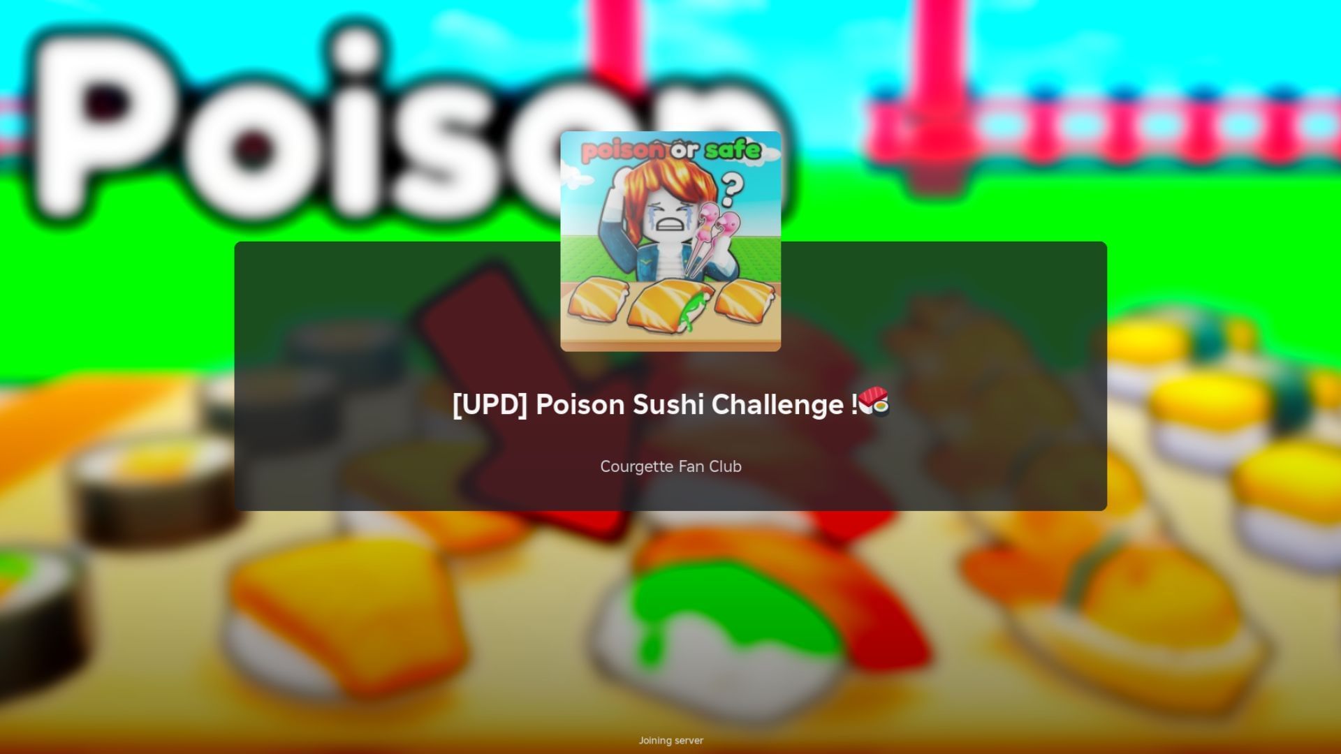 Choose your next Sushi wisely for it maybe poisoned! (Image via Roblox)