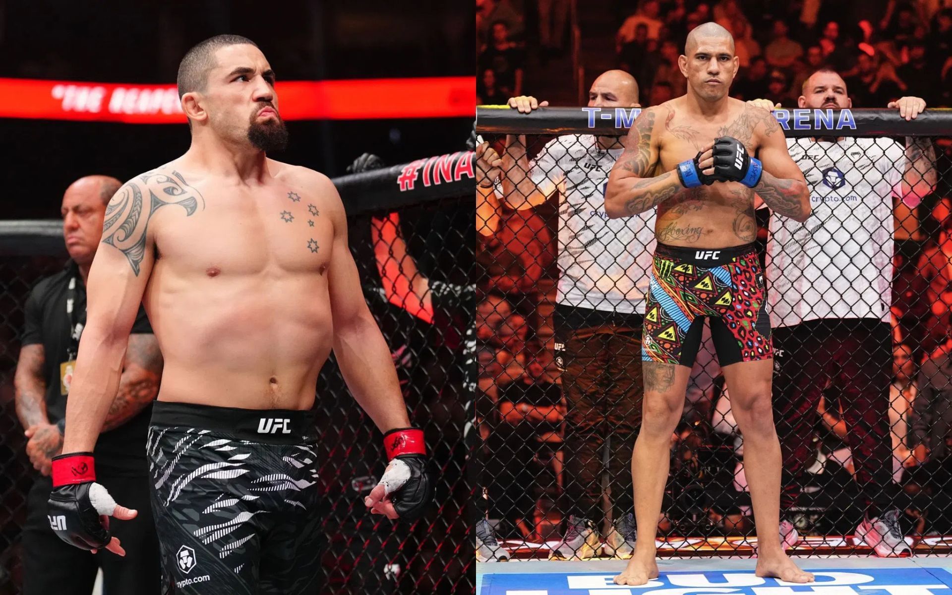 Robert Whittaker (left) talks about Alex Pereira (right). [Image courtesy: Getty]
