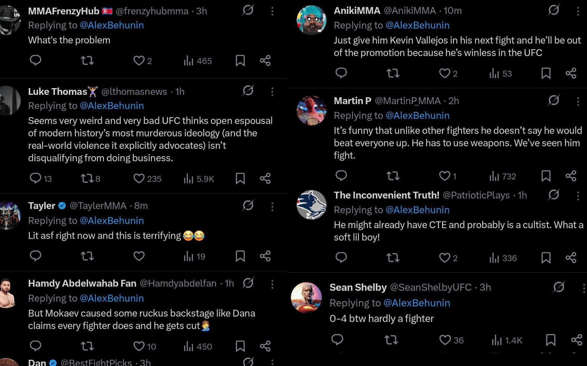 Fans&#039; reaction to AJ Cunningham&#039;s comments. [Screenshots courtesy: @AlexBehunin on X]