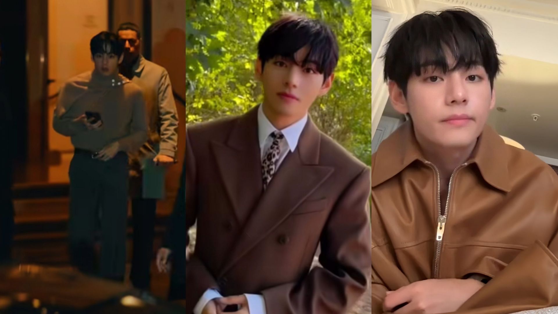 Taehyung debuts stunning outfits at Paris Fashion Week (Images via Instagram/@hairbymujin &amp; Weverse)