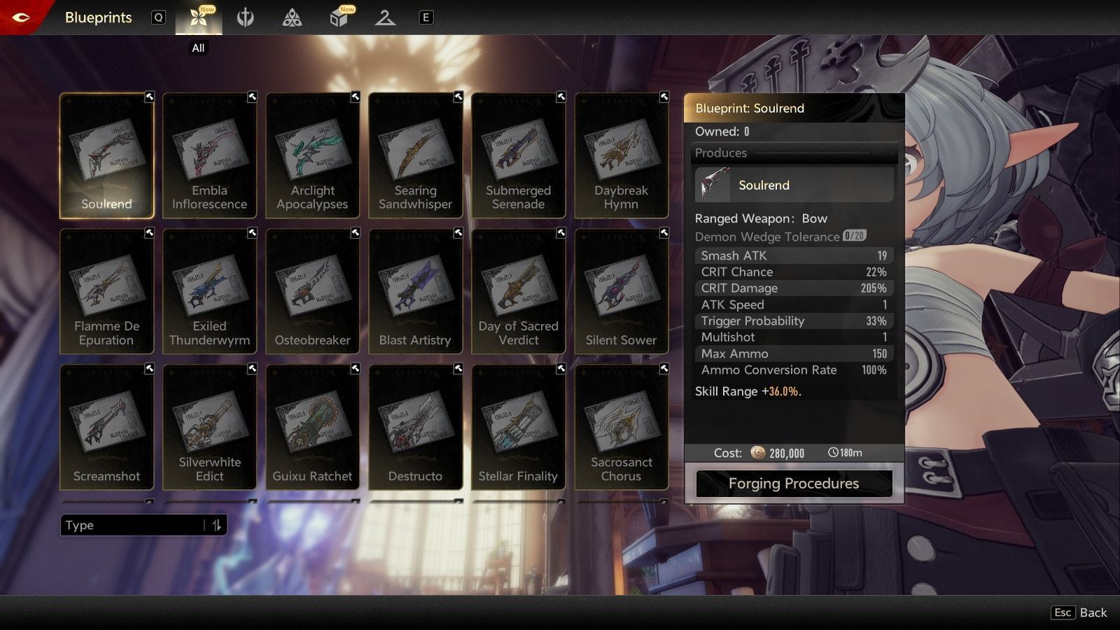 Craft weapons from the Forge menu (Image via Pan Studio)