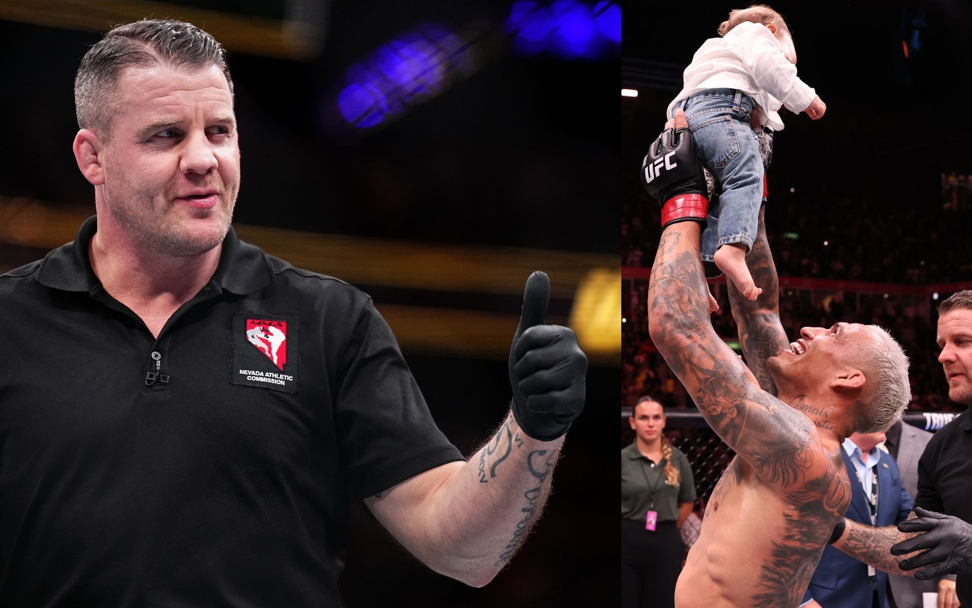 Marc Goddard (left) talks about Charles Oliveira