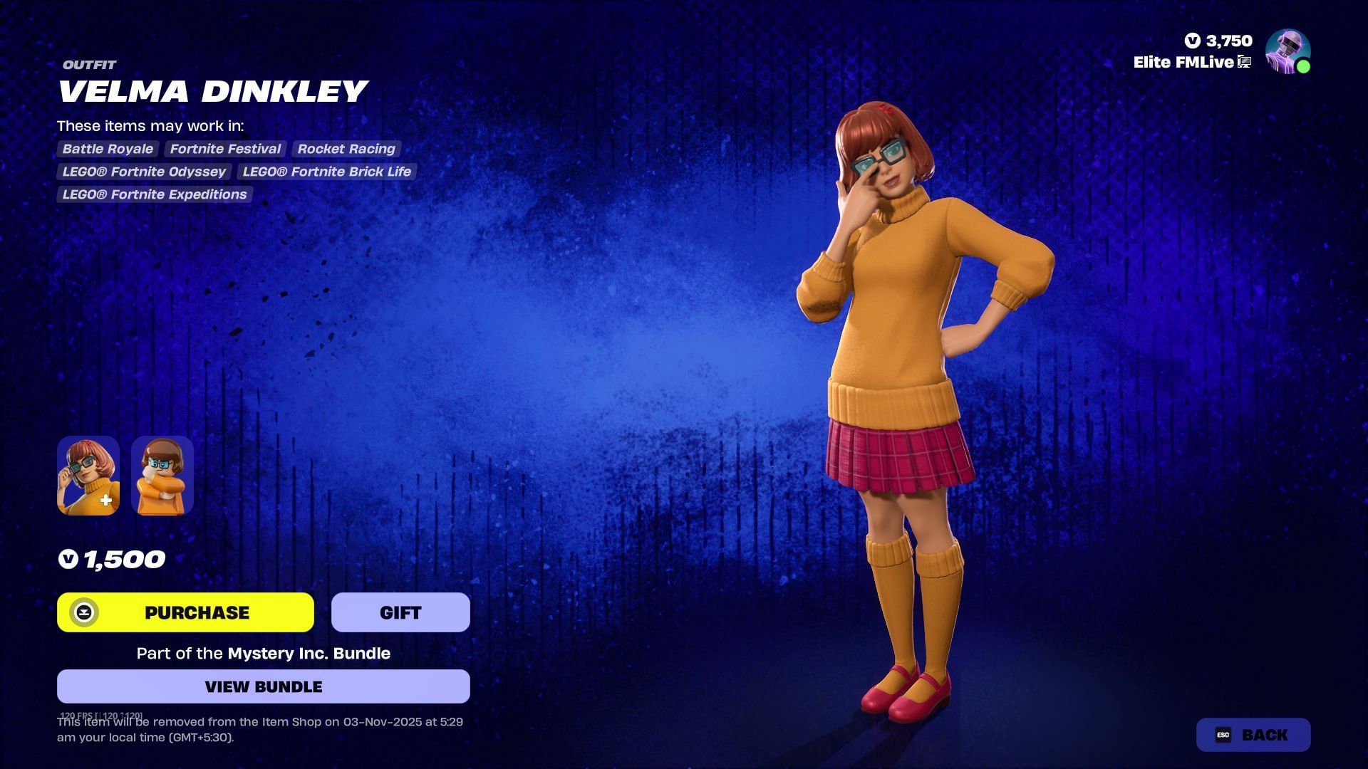Scooby-Doo Fred, Daphne, and Velma skins in Fortnite will remain listed until November 3, 2025 (Image via Sportskeeda Gaming || Epic Games)