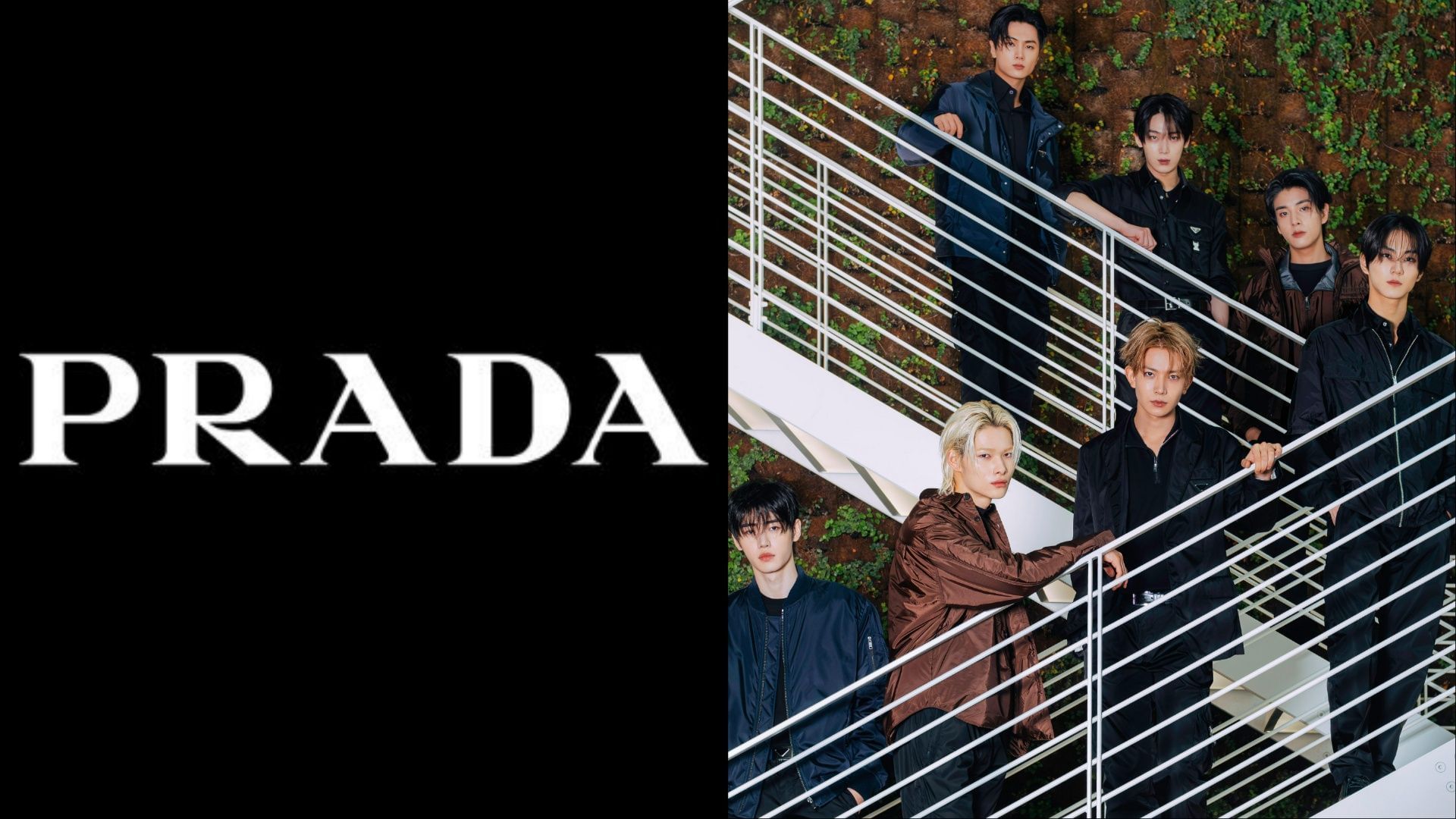 ENHYPEN members (Image via X/@Prada)
