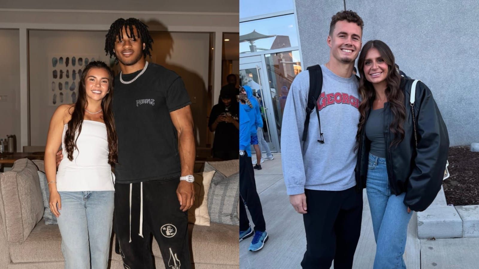 Omarion Hampton and Lily Heder (L) Ladd and Sydney McConkey (R) Image credit: Instagram/@lillyheder, @sydney.mcconkey