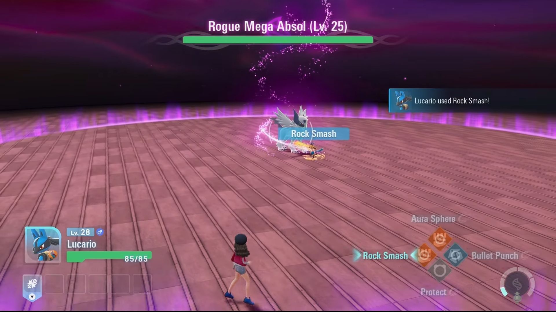 Mega Absol runs around to close distance and launch melee attacks (Image via YouTube/@VideoGameDataBank)