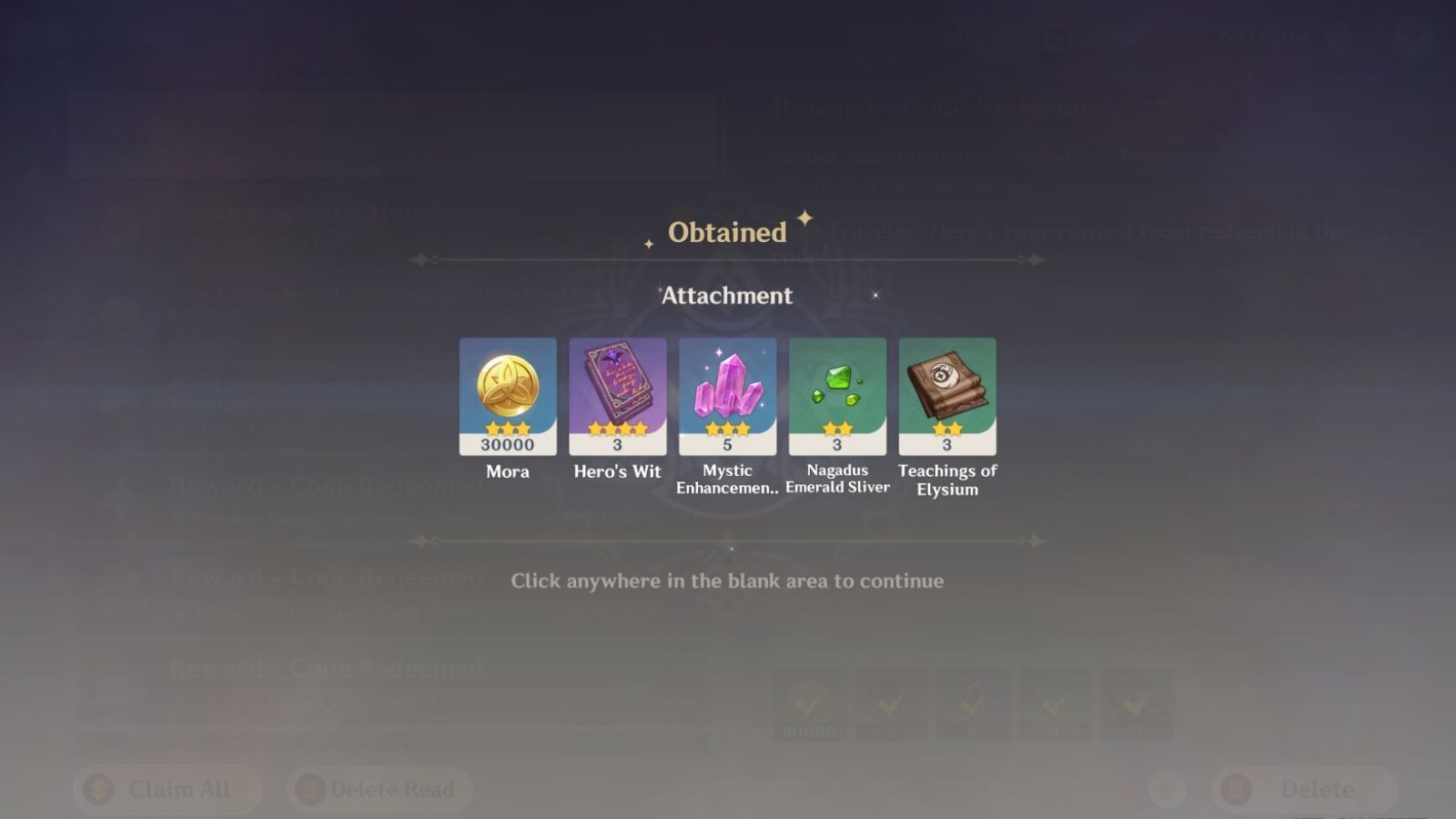 Active redeem codes