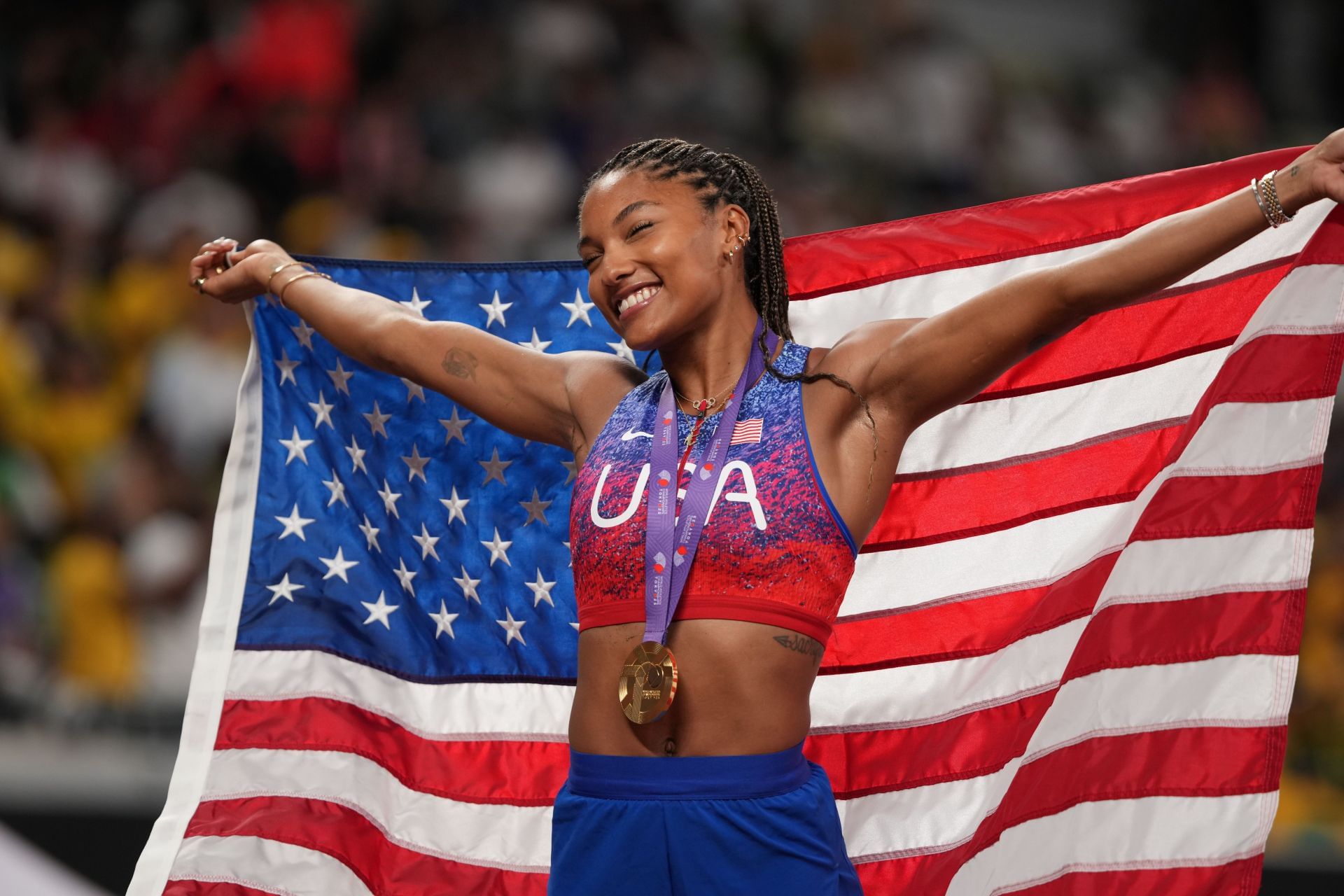  Tara Davis-Woodhall at the World Athletics Championships 2025 in Tokyo, Japan. (Photo by Getty Images)