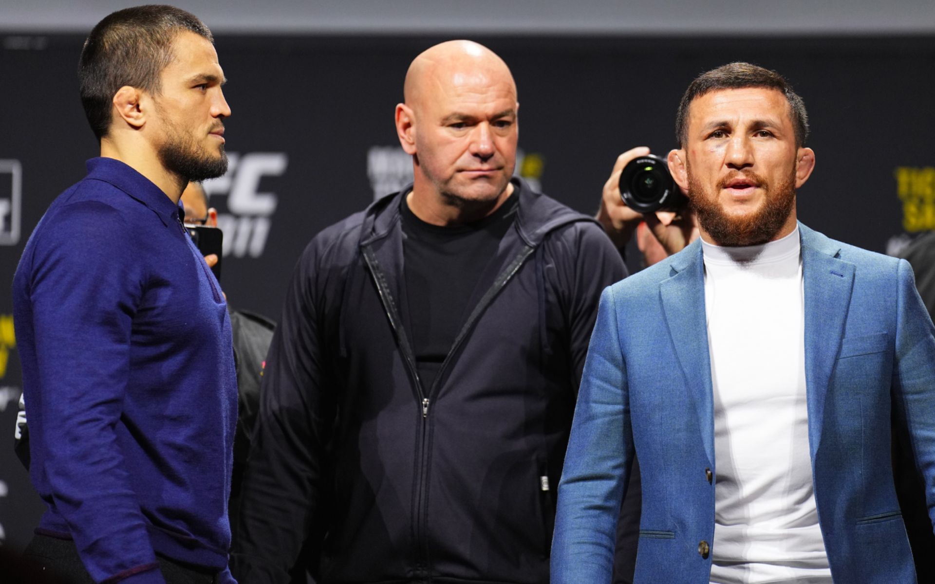 Umar Nurmagomedov ((left) previews Merab Dvalishvili (right) rematch. [Image courtesy: Getty Images]