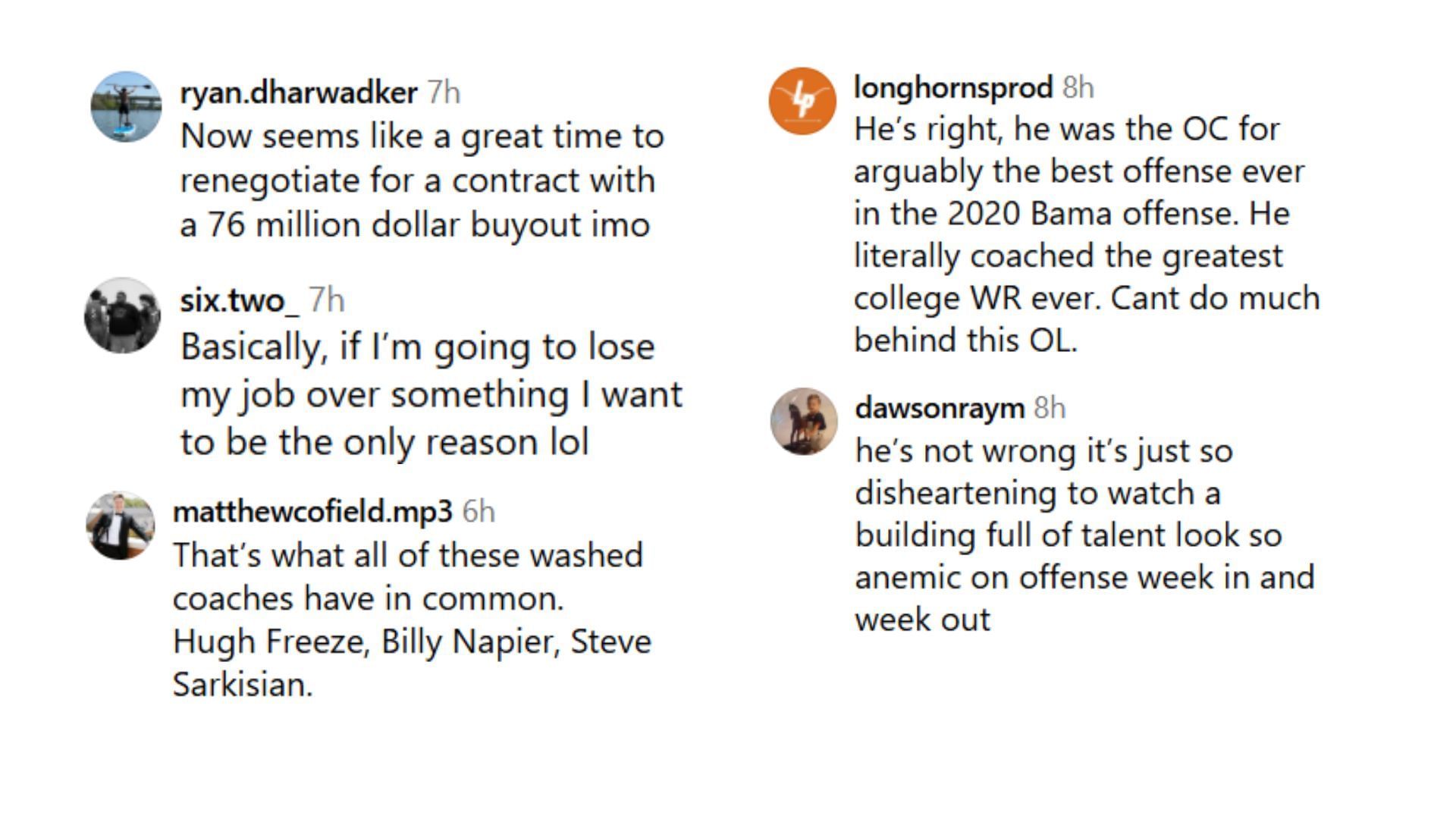 Fan reacts to Steve Sarkisian&#039;s press conference on Monday (Image Source: on3/Instagram)