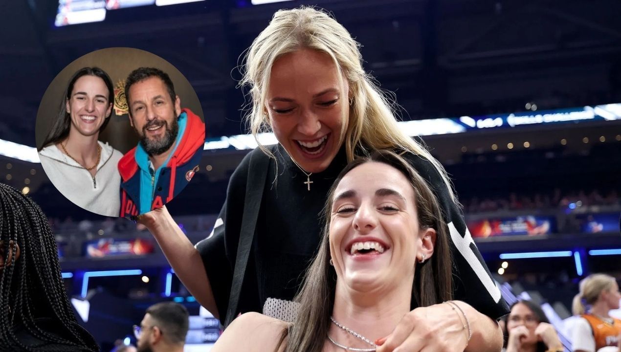&quot;NO WAY&quot;: Sophie Cunningham in disbelief after Caitlin Clark links up with Adam Sandler during &quot;You&rsquo;re My Best Friend&quot; tour. (Image Credit: Getty and Adam Sandler/Instagram)