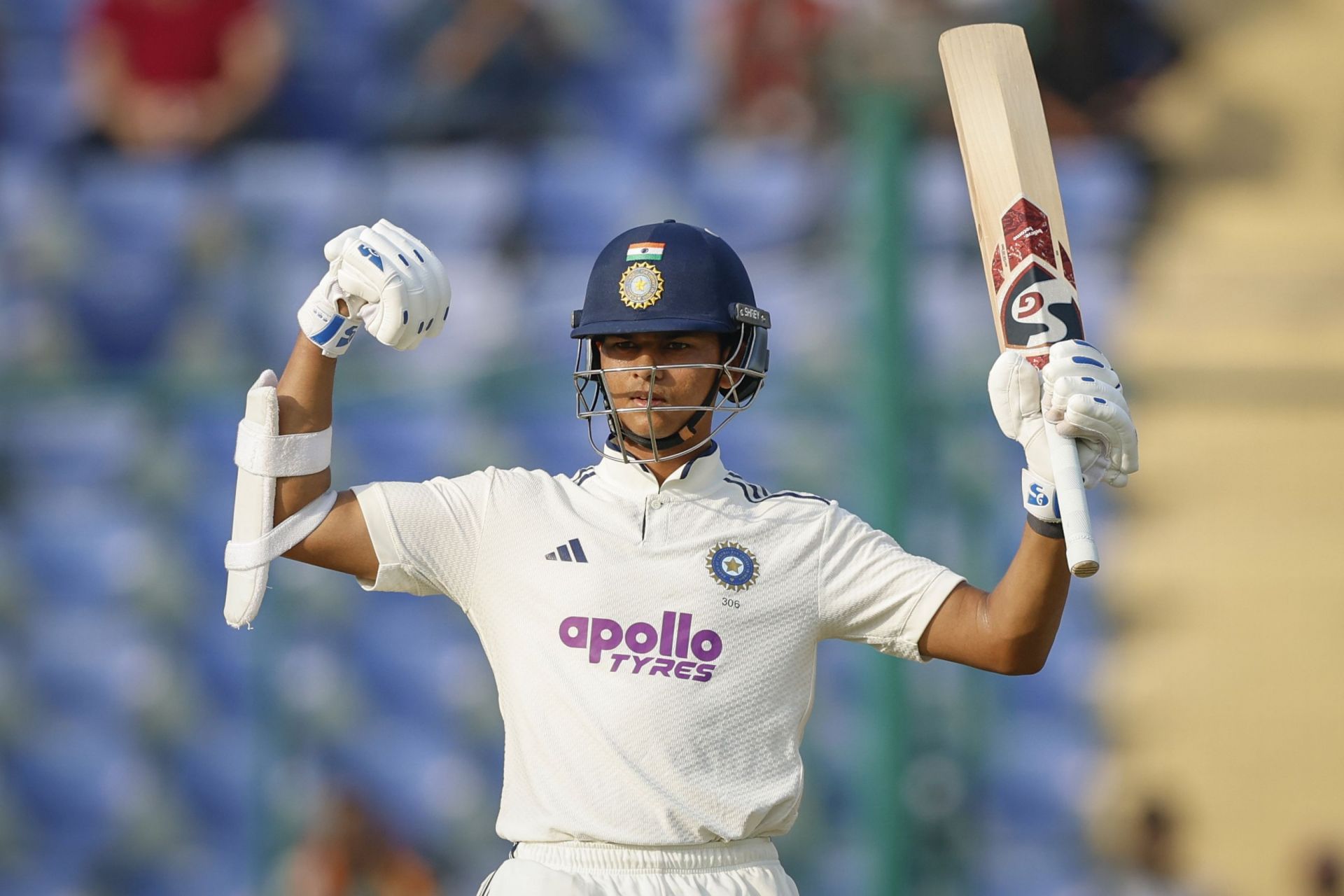Yashasvi Jaiswal brought up his 7th Test ton in Delhi. (Credits: BCCI X)