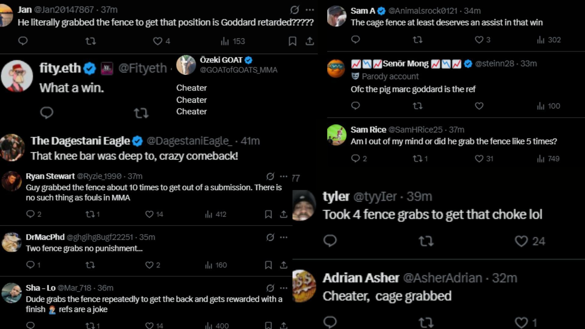 Fan comments [Screenshots courtesy: @ufc on X]