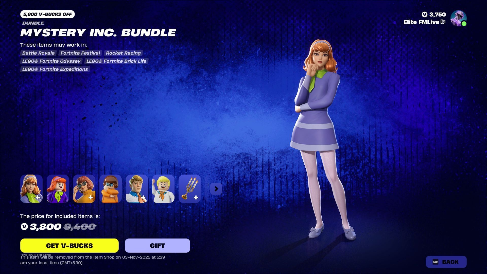 Fortnite Scooby-Doo Fred, Daphne and Velma skins are now in the item shop (Image via Sportskeeda Gaming || Epic Games)