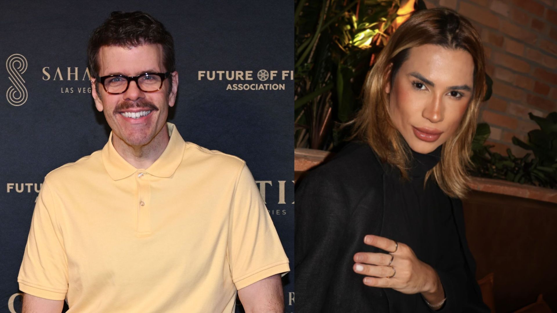 From L to R: Perez Hilton and Adair Mendes Dutra Junior (Image via Getty and Instagram/@dutraau)