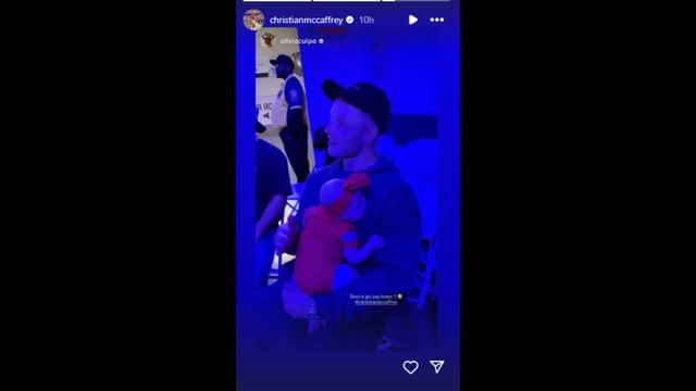 Olivia Culpo shared a photo of Christian McCaffrey and their daughter. (Photo via Olivia Culpo's Instagram Story)