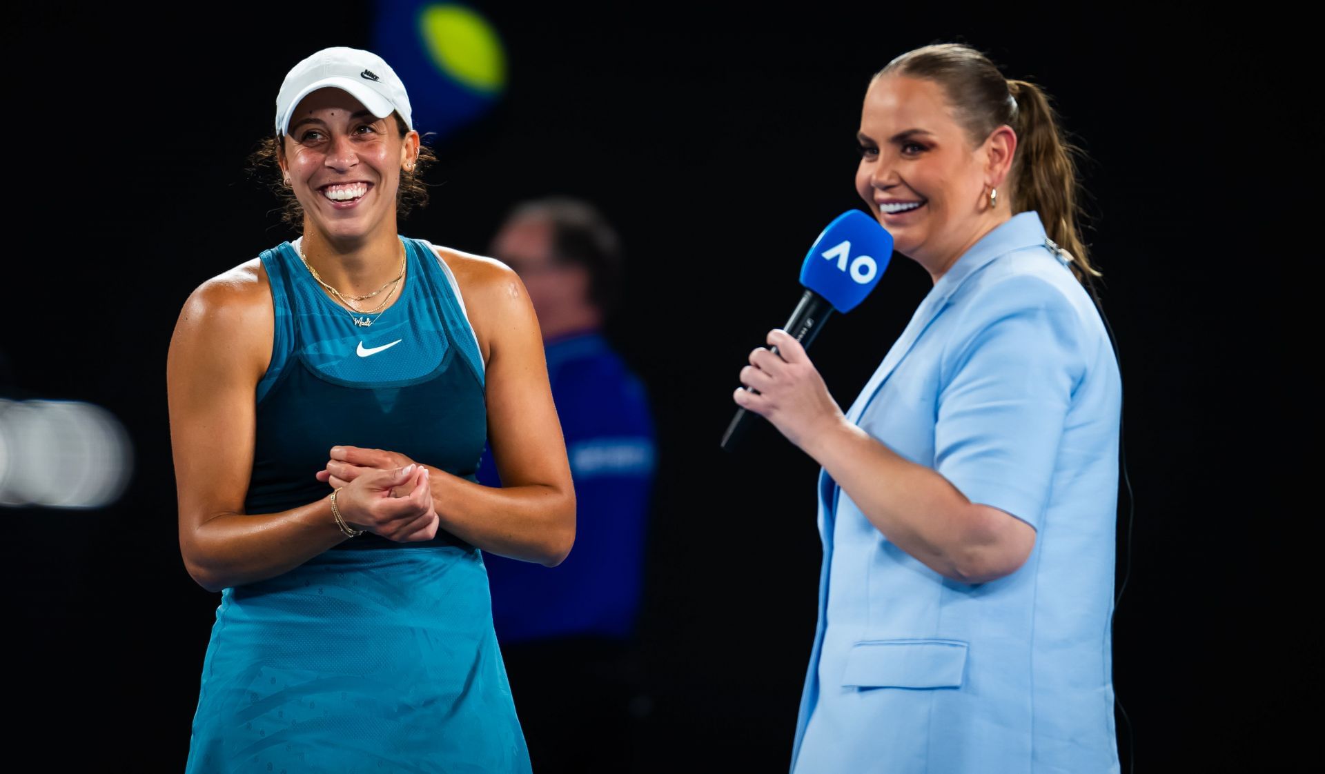 Jelena Dokic (right) interviewing Madison Keys (left) at the 2025 Australian Open (Source: Getty)