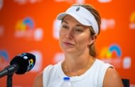 Danielle Collins during a press conference at the 2024 Miami Open (Source: Getty)