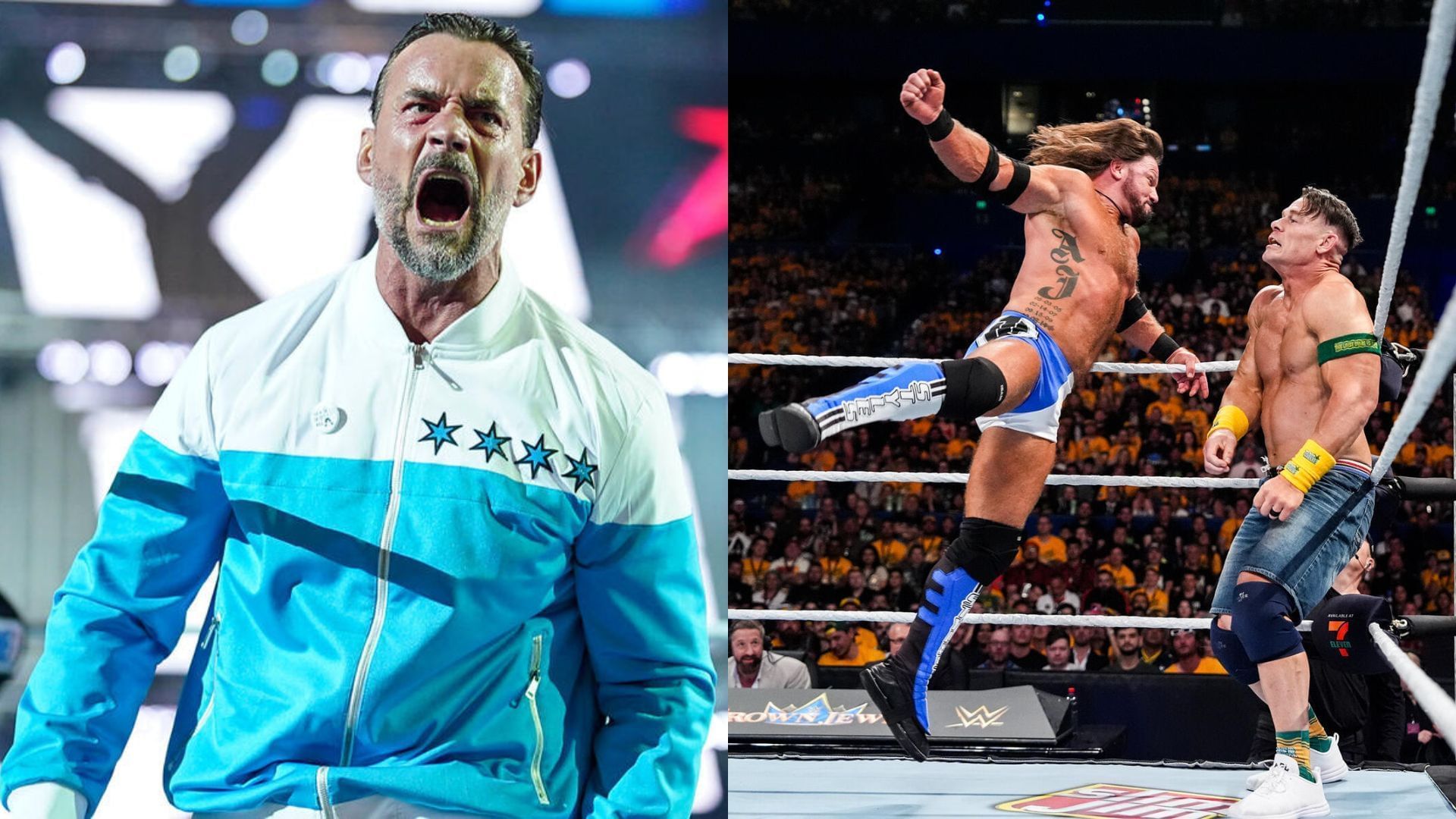 CM Punk (left), AJ Styles vs. John Cena (right) (Image Credits: WWE.com)