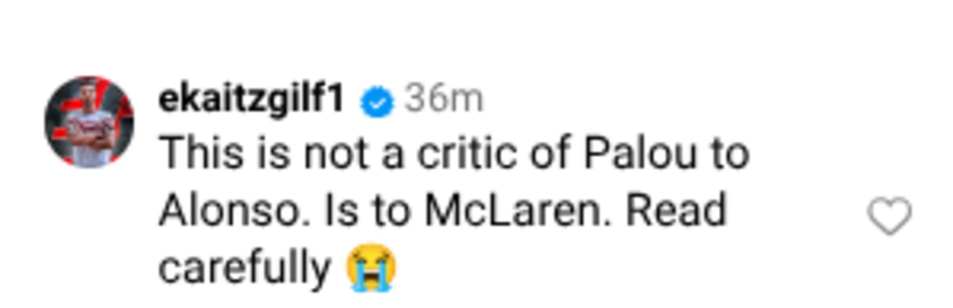 A fan reaction via Instagram