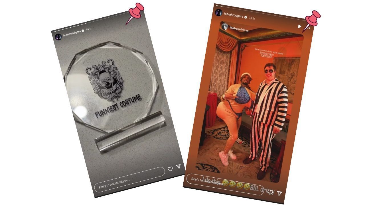 Isaiah Rodgers Gets 'BBL Drizzy' With Plus Size Curves As Fiancé Genie Plays His Doctor At Vikings Halloween Party 2 Source: (via Instagram/ @isaahrodgers)