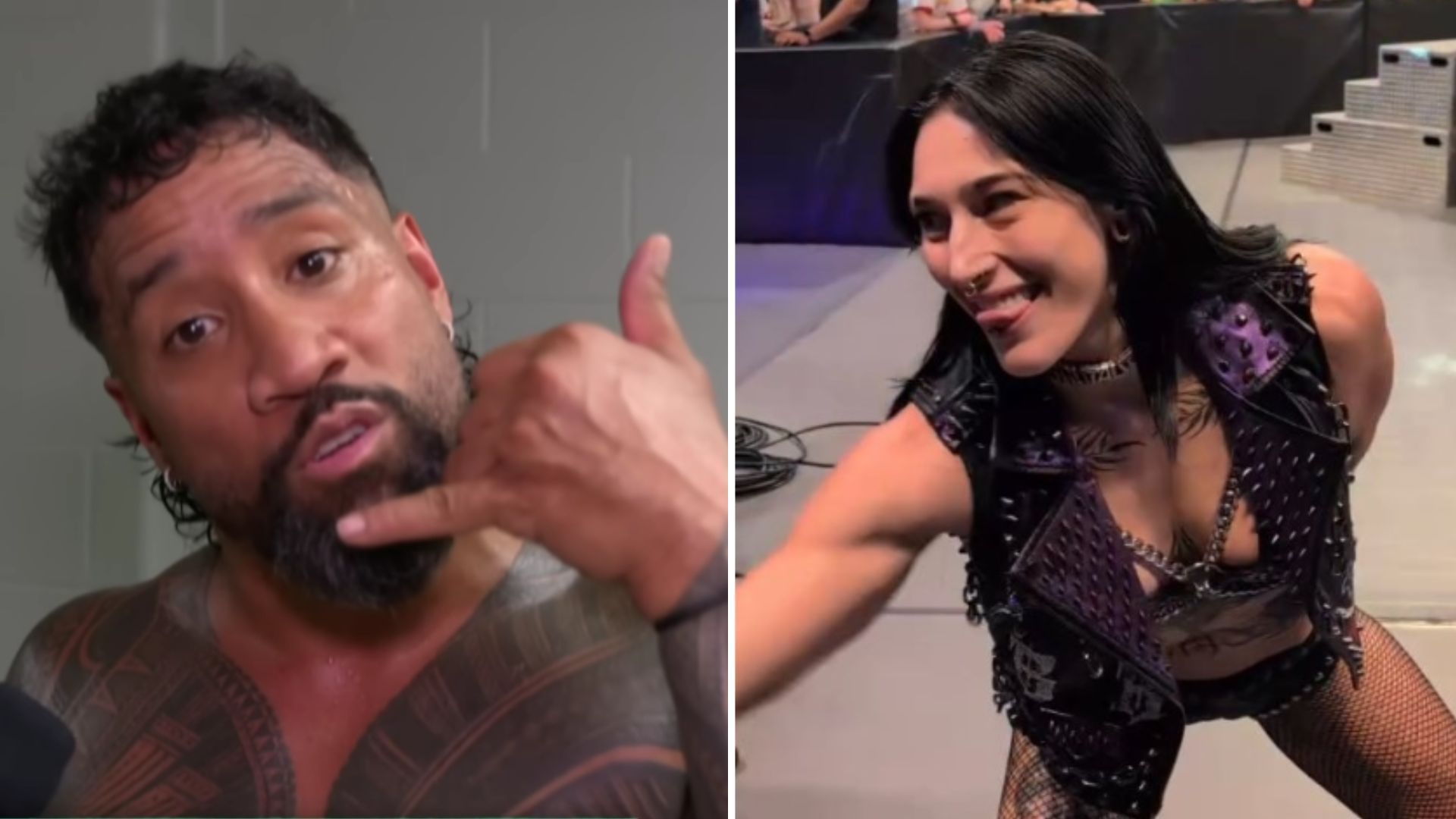 Jey Uso (left) and Rhea Ripley (right) [Image credits: WWE