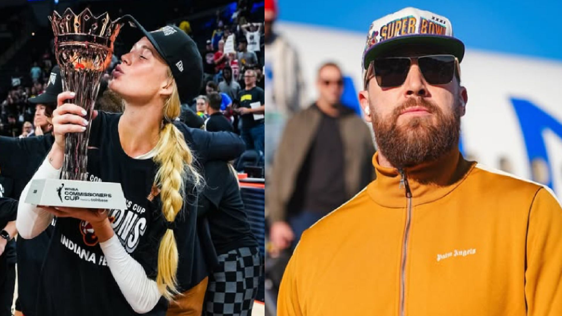 An image of Sophie Cunningham and Travis Kelce