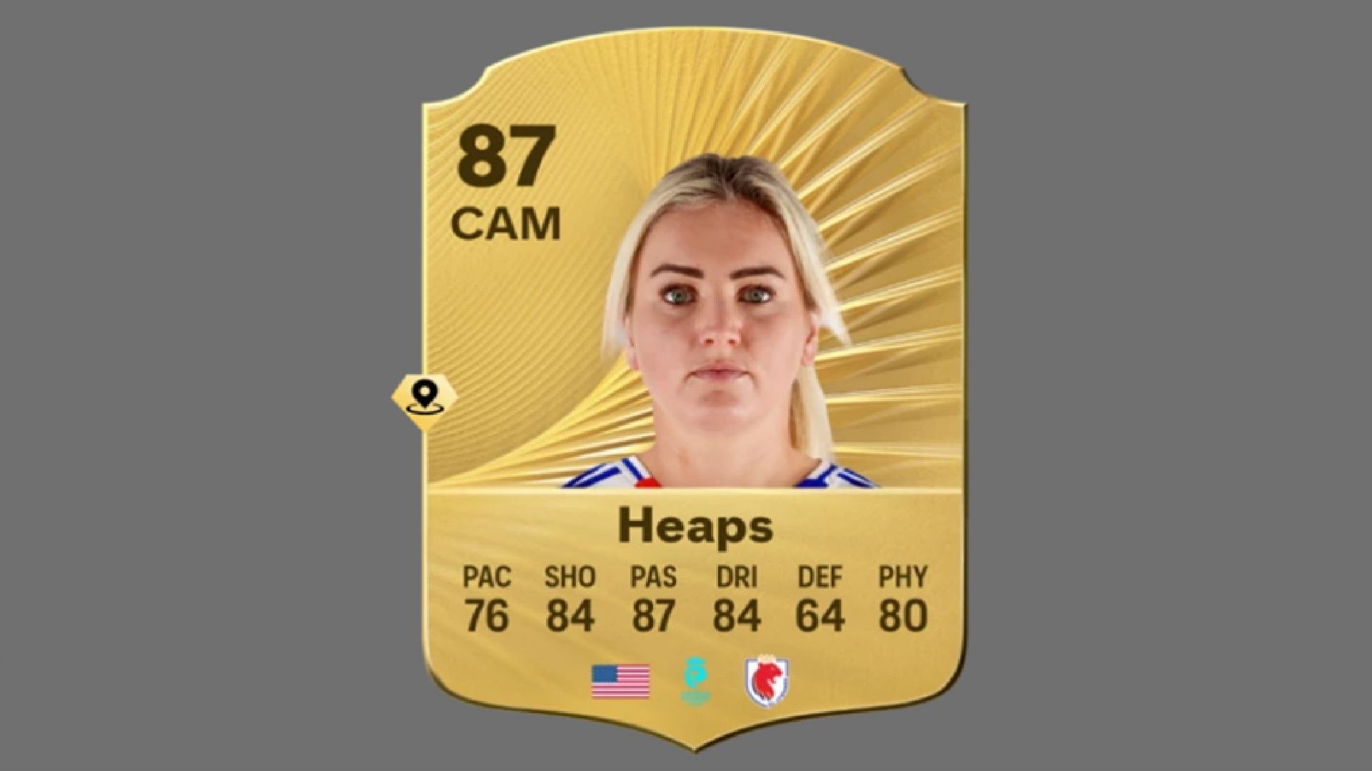 Lindsey Heaps has the best short passing ratings on the list (Image via EA Sports)