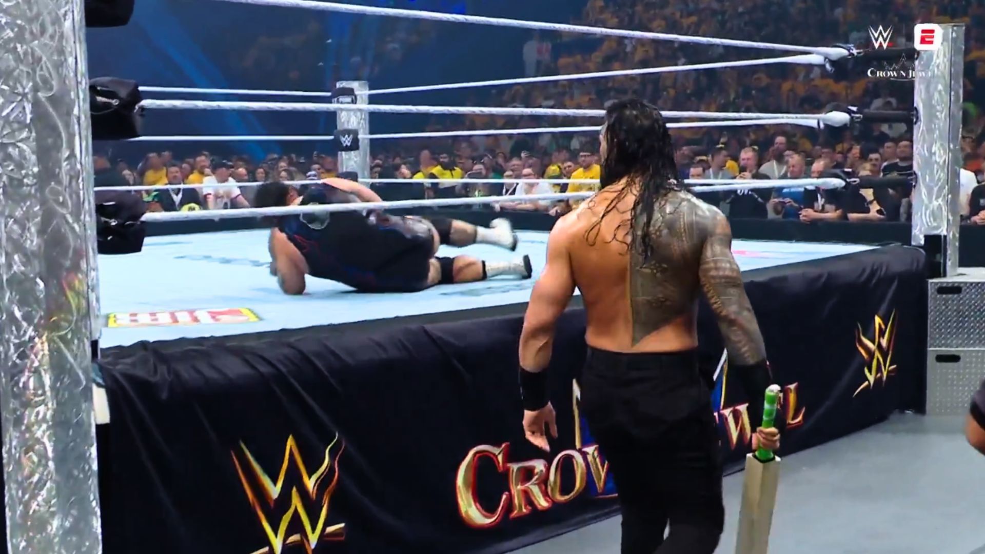 Roman Reigns in action at Crown Jewel [Image: WWE on Twitter]