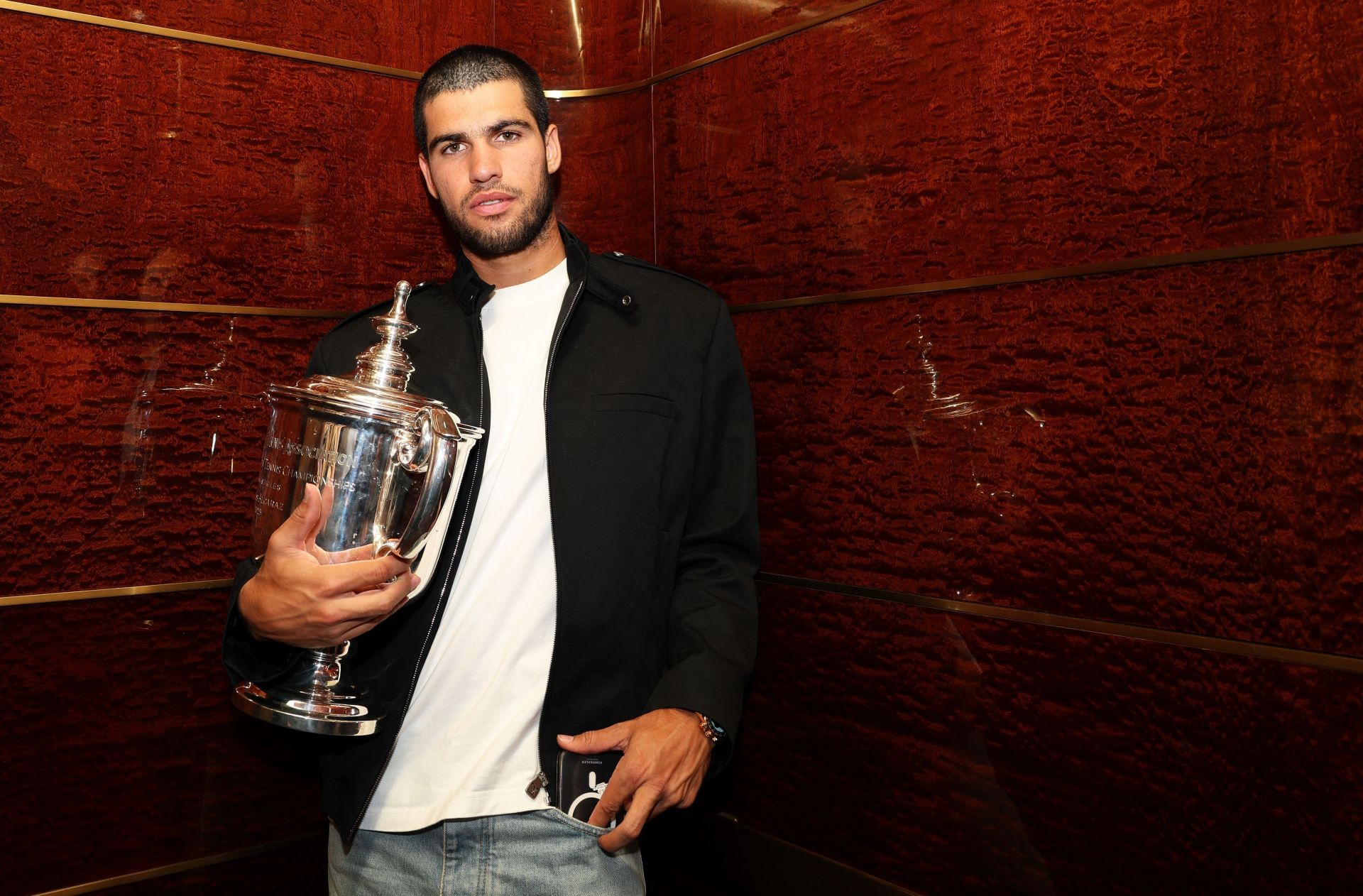 Alcaraz at the 2025 US Open Champion Carlos Alcaraz - New York City Trophy Tour - (Source: Getty)