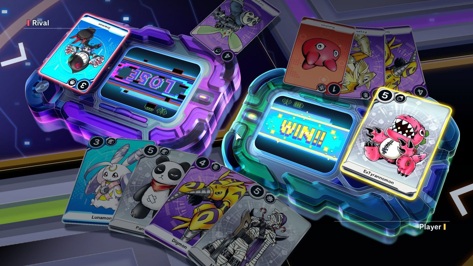 Use the right cards in Jogmon to win (Image via Bandai Namco Entertainment)