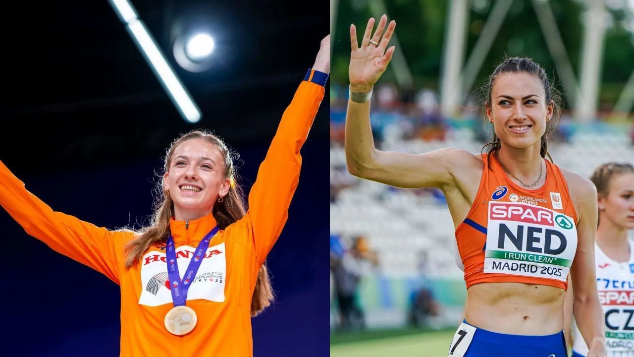 Femke Bol and her teammate Eveline Saalberg (Image via: Both Getty)