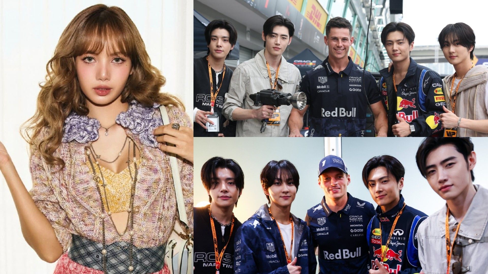 Lisa and ENHYPEN (Image via Instagram/@lalalalisa_m and X/@F1)
