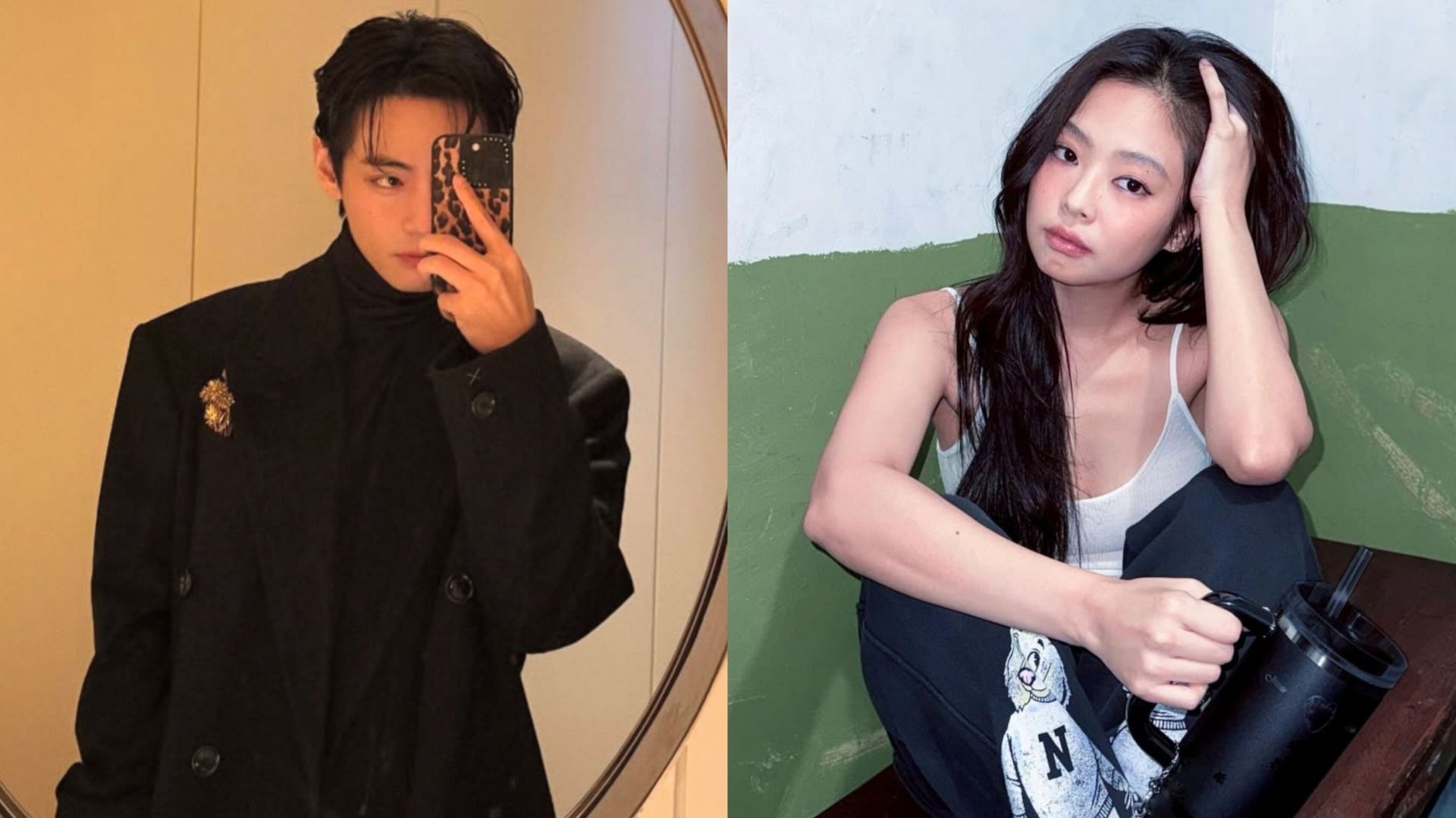 Taehyung &amp; Jennie&rsquo;s 2023 dating rumors (Images via Instagram/@jennierubyjane &amp; @thv)