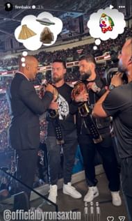 Finn Balor pokes fun at Byron Saxton (Picture credits: The Judgment Day member's Instagram Story)