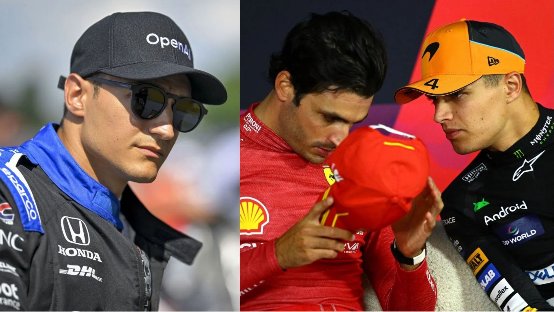 Image Credits: Getty, L: Alex Palou; R: Lando Norris &amp; Charles Leclerc
