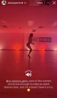 Danica Patrick's story - Screenshot via Instagram: @danicapatrick