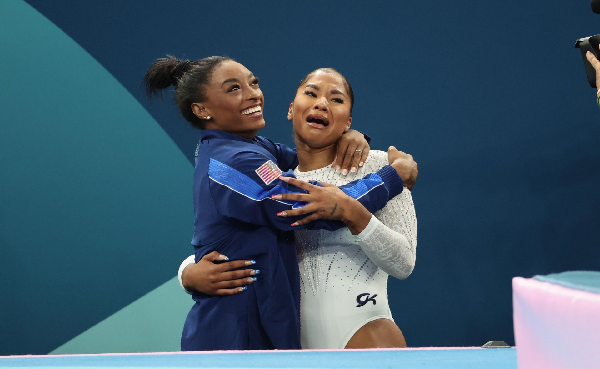Simone Biles cheers for Jordan Chiles&#039; performance at Dancing with the Stars [Image Source : Getty] 