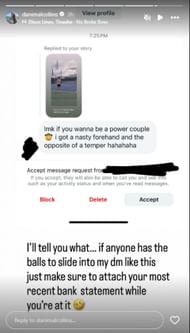 Collins responds to a fan; Instagram - @danimalcollins