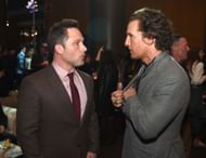 Nic Pizzolatto (L) and Matthew McConaughey pose at the after party for the premiere of HBO's True Detective season 3 (Photo by Kevin Winter/Getty Images)