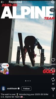 Screenshot of Mikaela Shiffrin’s reaction. Credits - IG/ mikaelashiffrin reposts