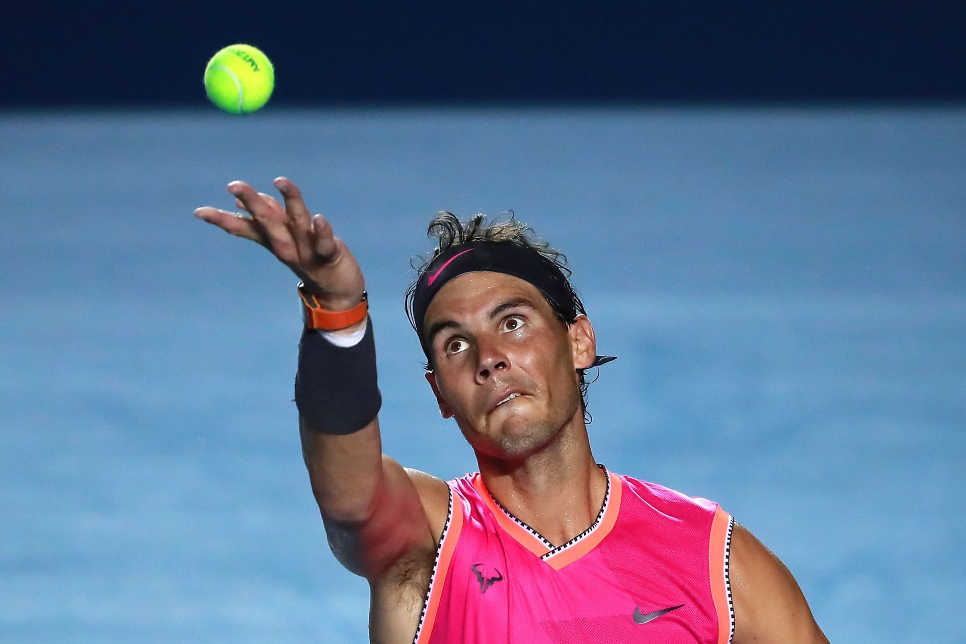 Rafael Nadal in action against Nick Kyrgios (not in picture) at the 2019 Mexican Open in Acapulco (Source: Getty)