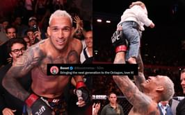 "LIKE THE LION KING" - Fans react as Charles Oliveira lifts his infant high in the air in heartwarming celebration after UFC Rio victory
