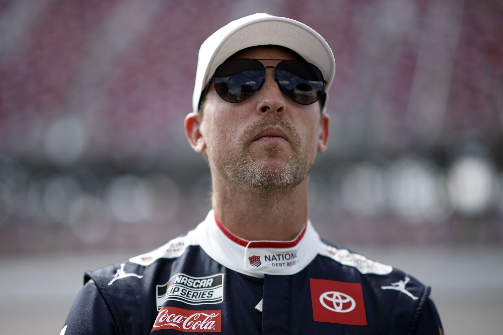 Denny Hamlin during the NASCAR Cup Series at Talladega Superspeedway. Source: Getty